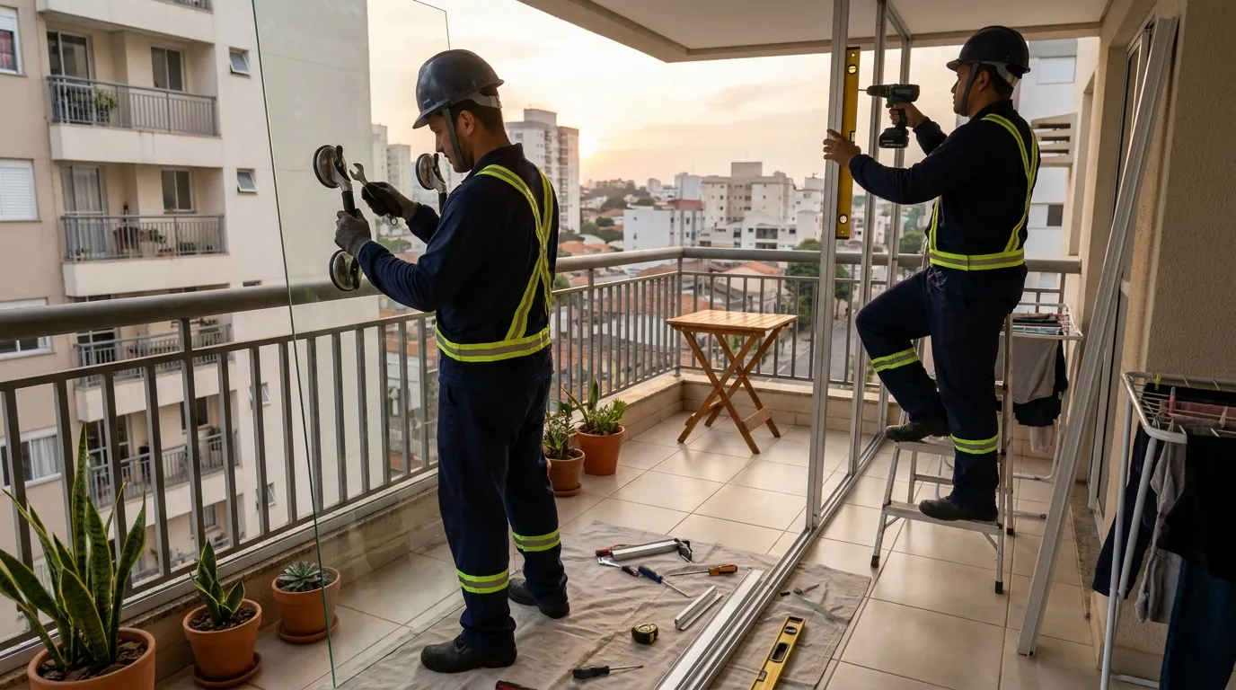 Envidraçamento de Sacada em São José dos Campos‑SP
